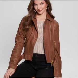 Guess Brown Leather Jacket
